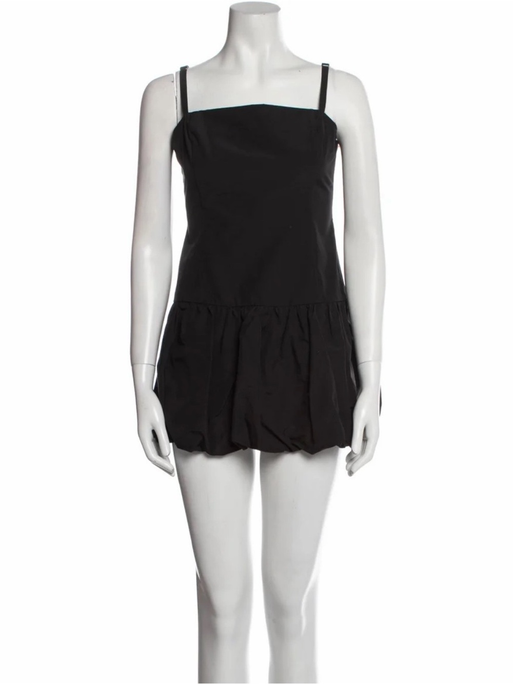 Ciao Lucia Black Strappy Mini Dress with Drop-Waist Skirt